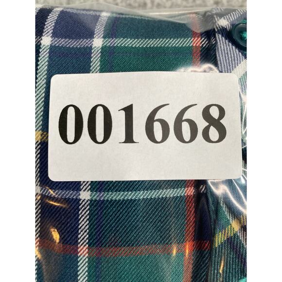 C Est 1946 Shirt Womens Large Green Plaid Button Up Long Sleeve Collar - Picture 9 of 9